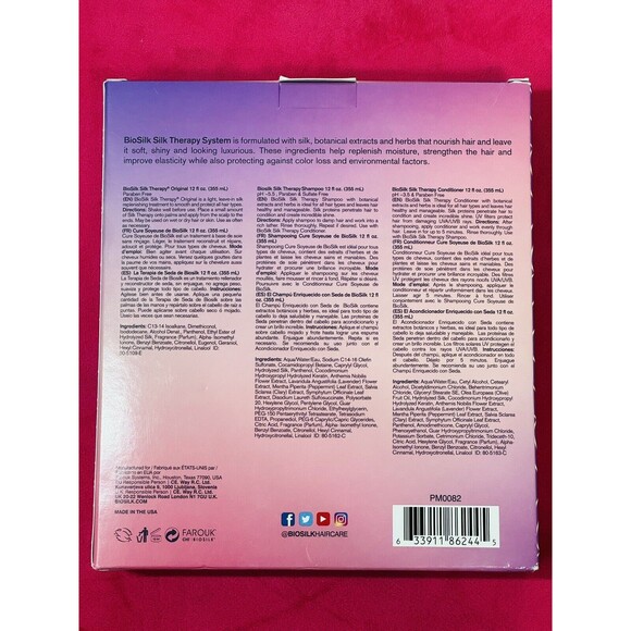 NIB Biosilk Silk Therapy Original Replenishing & Reconstructing System 3 Pc Set - Picture 4 of 8